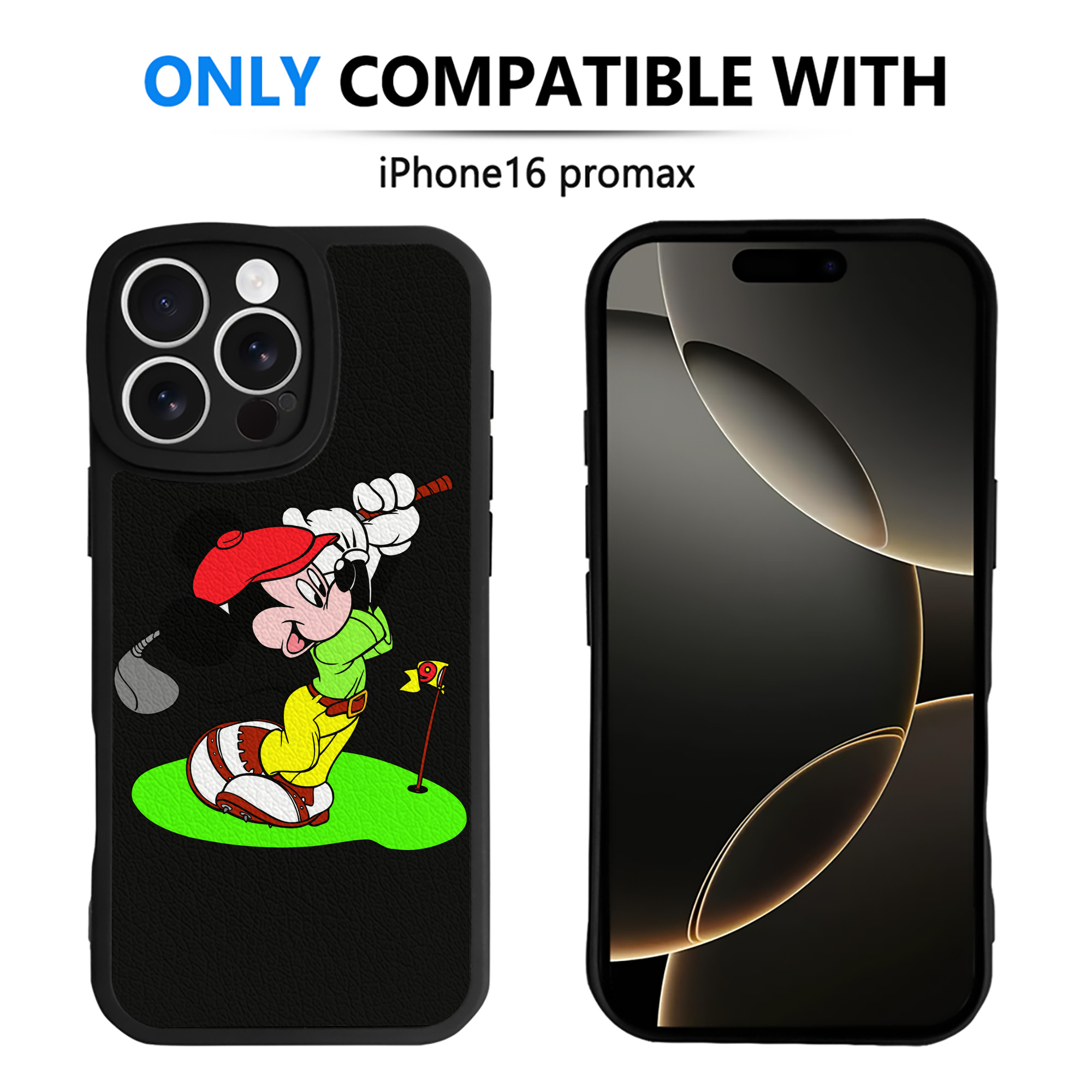 （画像用） ミッキーマウス Mickey Mouse 【iPhone 16シリーズ対応】シリコンスマホケース（レザー調） 材質：シリコン